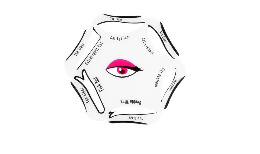 6 in 1 Eyeliner Stencil - Optional Black Eyeliner