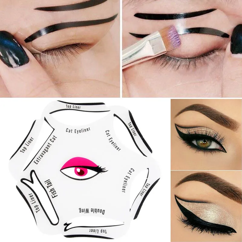 6 in 1 Eyeliner Stencil - Optional Black Eyeliner