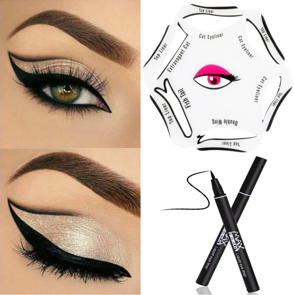 6 in 1 Eyeliner Stencil - Optional Black Eyeliner