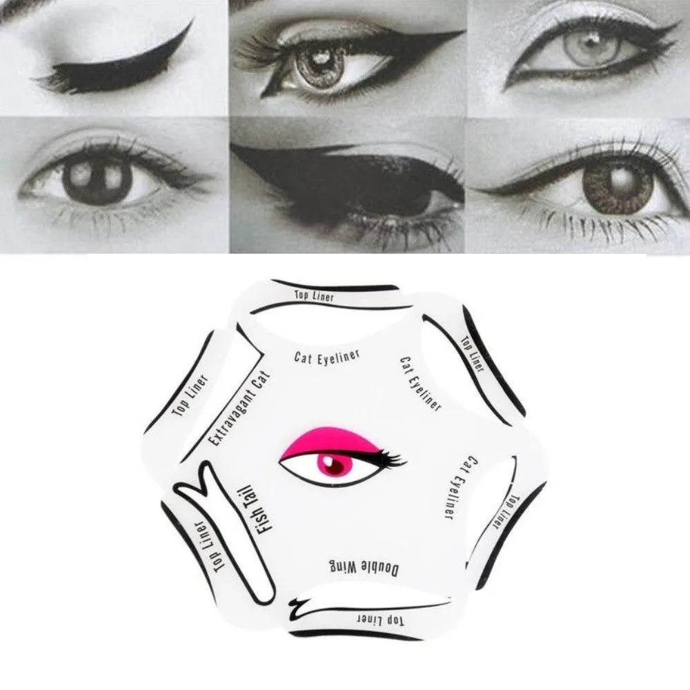 6 in 1 Eyeliner Stencil - Optional Black Eyeliner