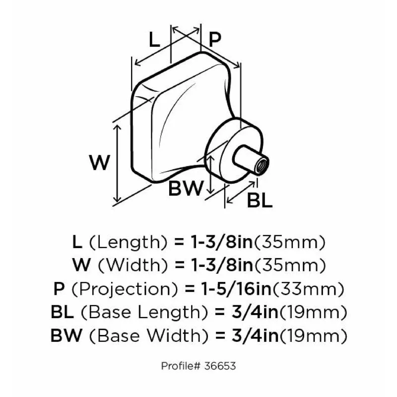 Amerock Glacio Transitional Square Cabinet Knob 1-5/16 in. Polished Nickel 1 pk