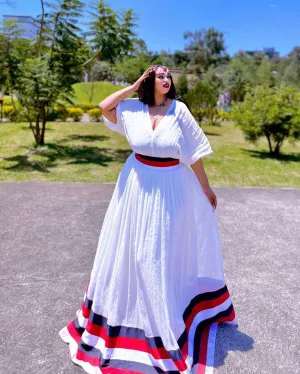 Beautiful Oromoo Dress Abbaa Gadaa and with Accessories Handwoven Oromo Dress Habesha Dress