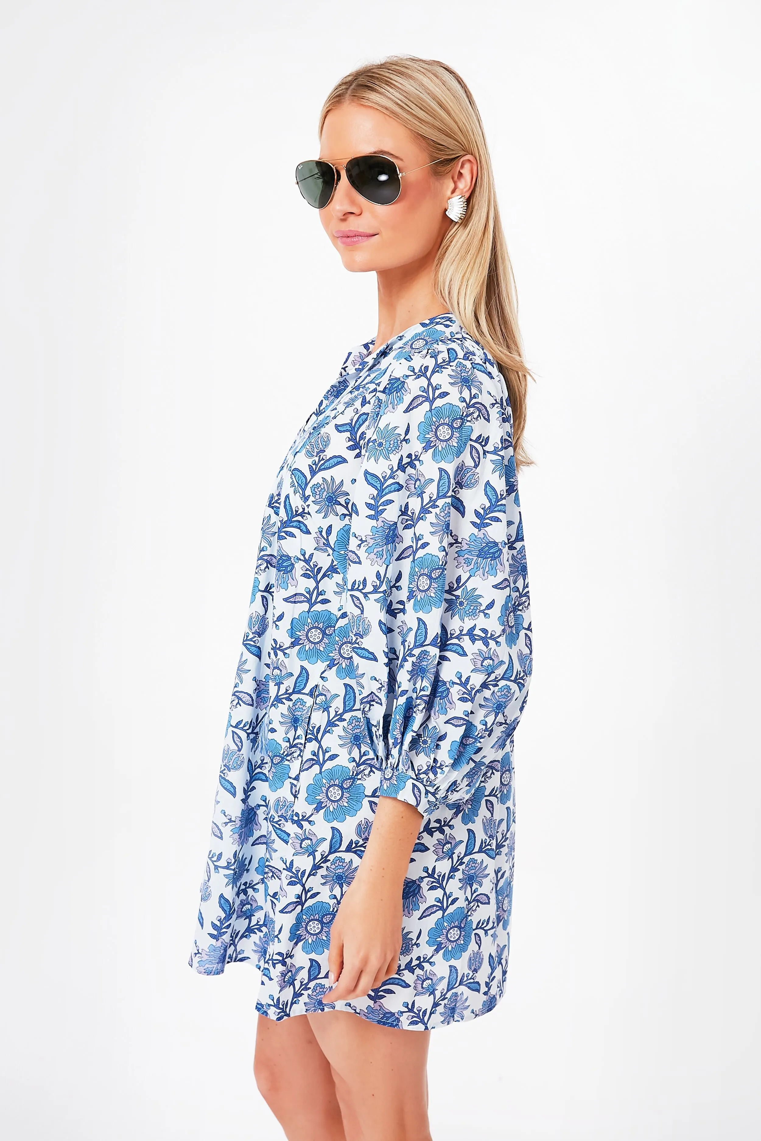 Blue Floral Daisy Dress