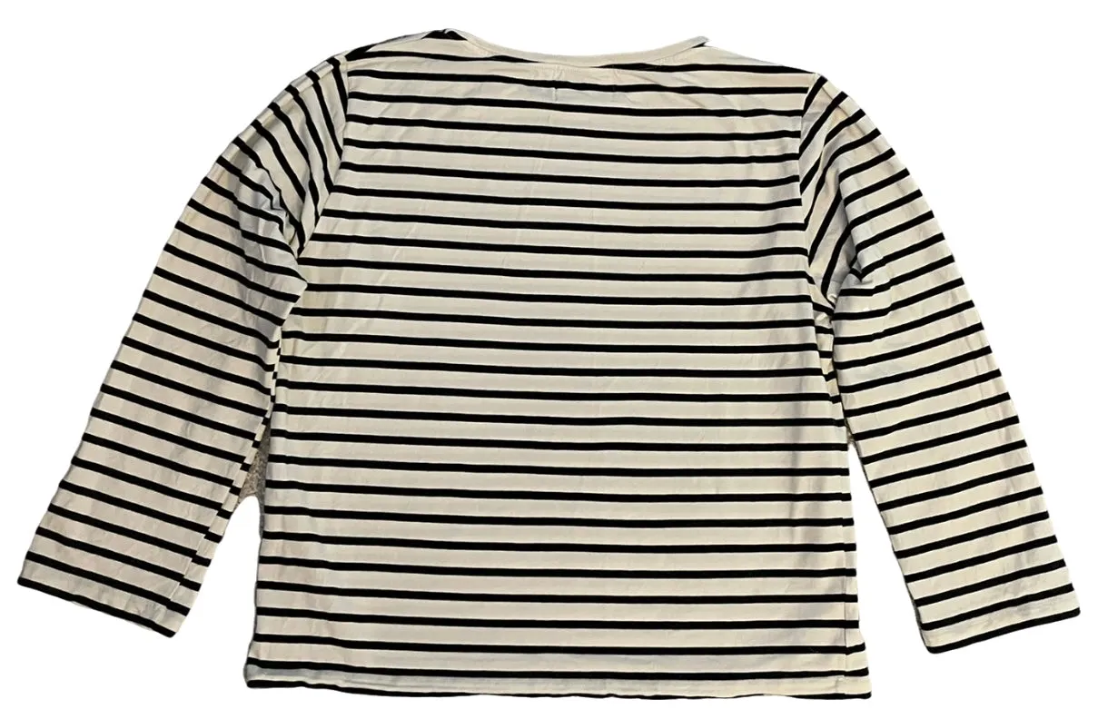 Boxy Fit LS Organic Cotton T-Shirt in wide stripe