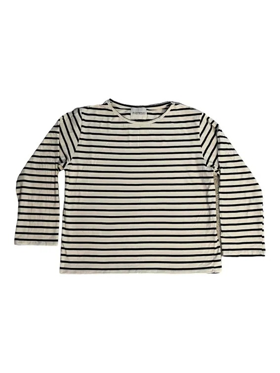 Boxy Fit LS Organic Cotton T-Shirt in wide stripe