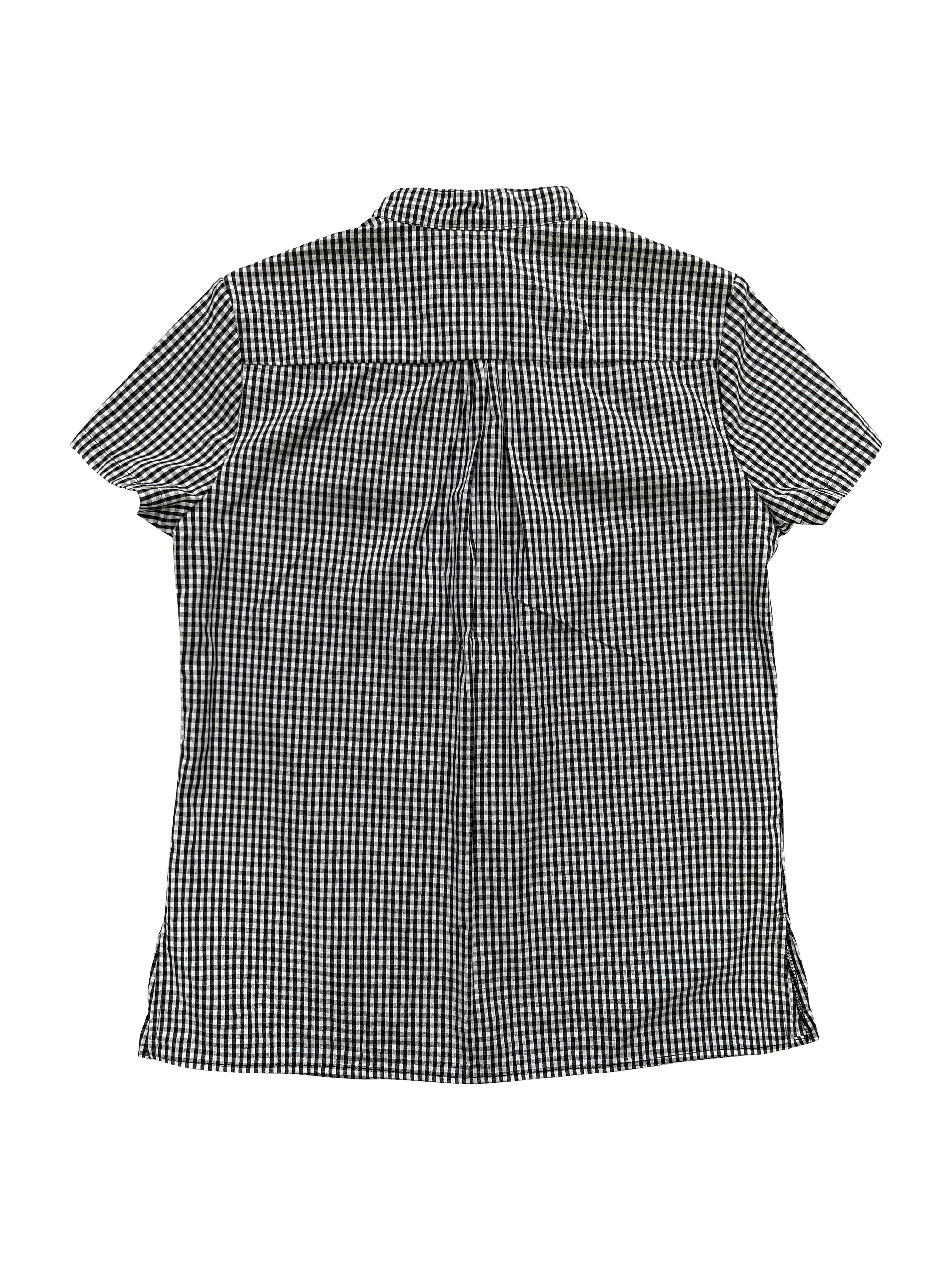 {Clearance Stock} Organic Cotton Short-Sleeve Shirt in Black Gingham