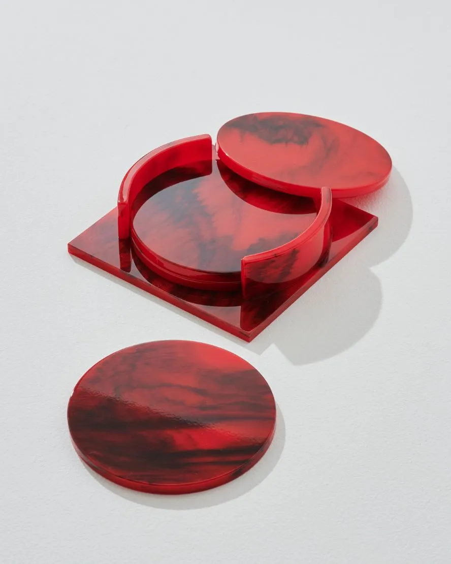 Coaster Set in Red