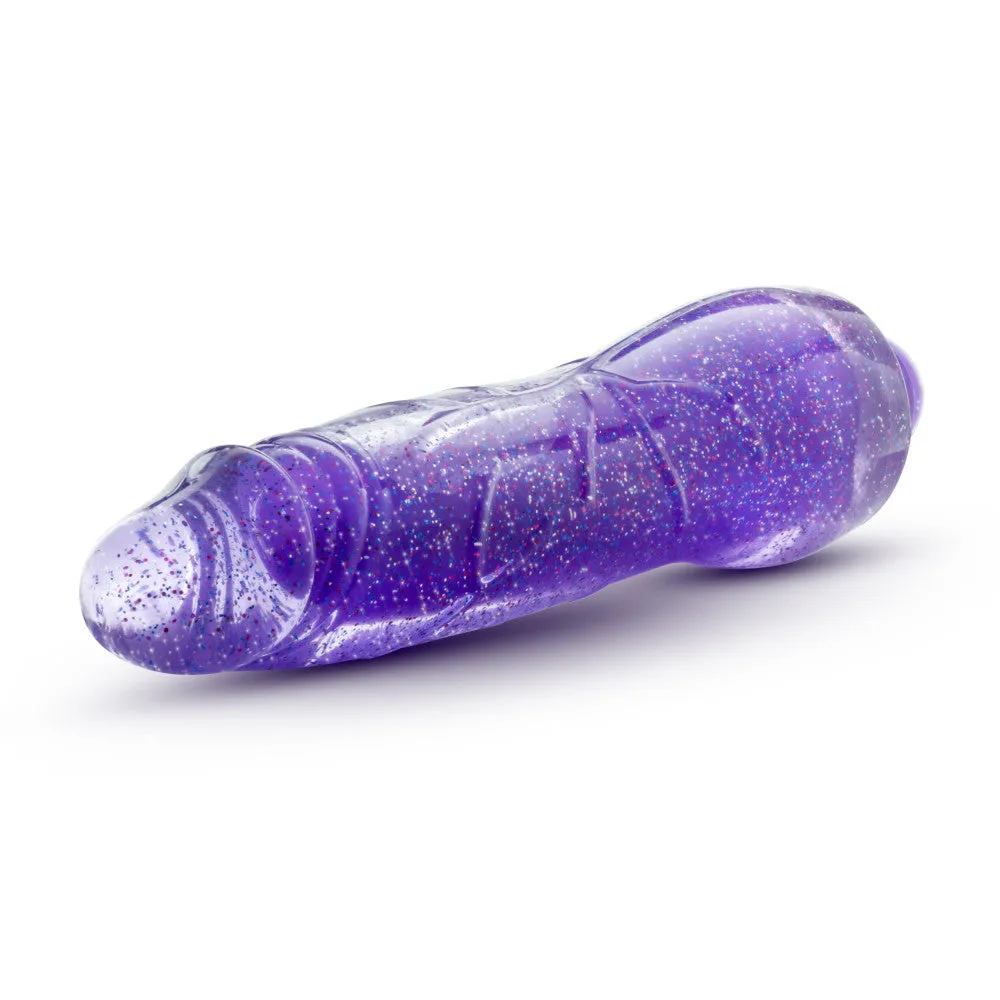 Glow Dicks By Blush® | Molly Glitter Realistic Purple 8-Inch Long Vibrating Dildo