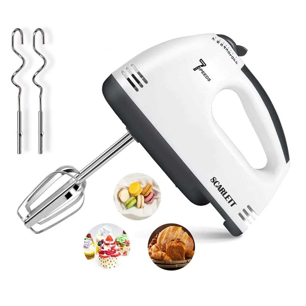 High Quality Imported Hand Blender, 7-Speed Lightweight Hand Mixer With Chrome Beater   Dough Hook