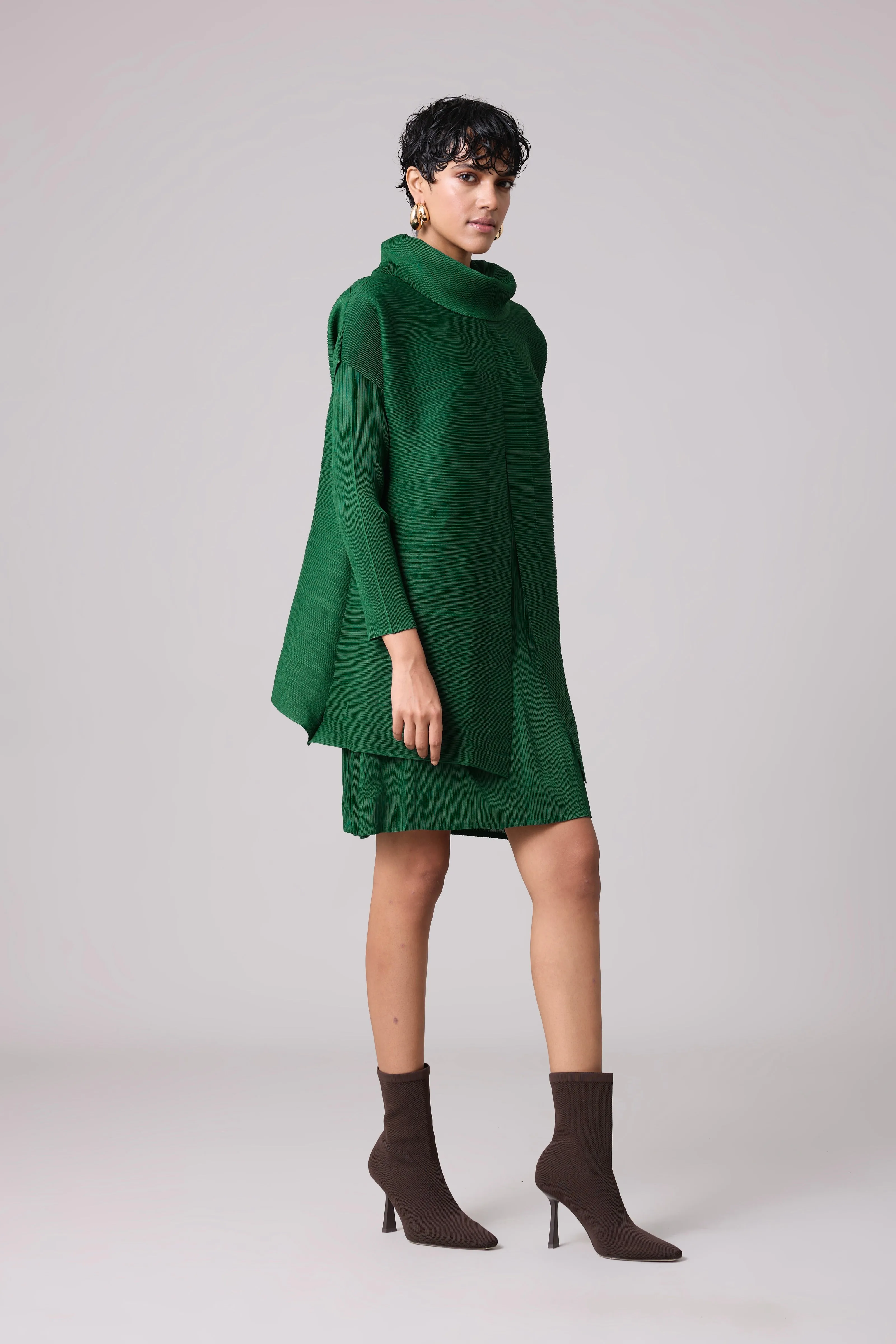 Morgan Overlay Dress - Dark Green