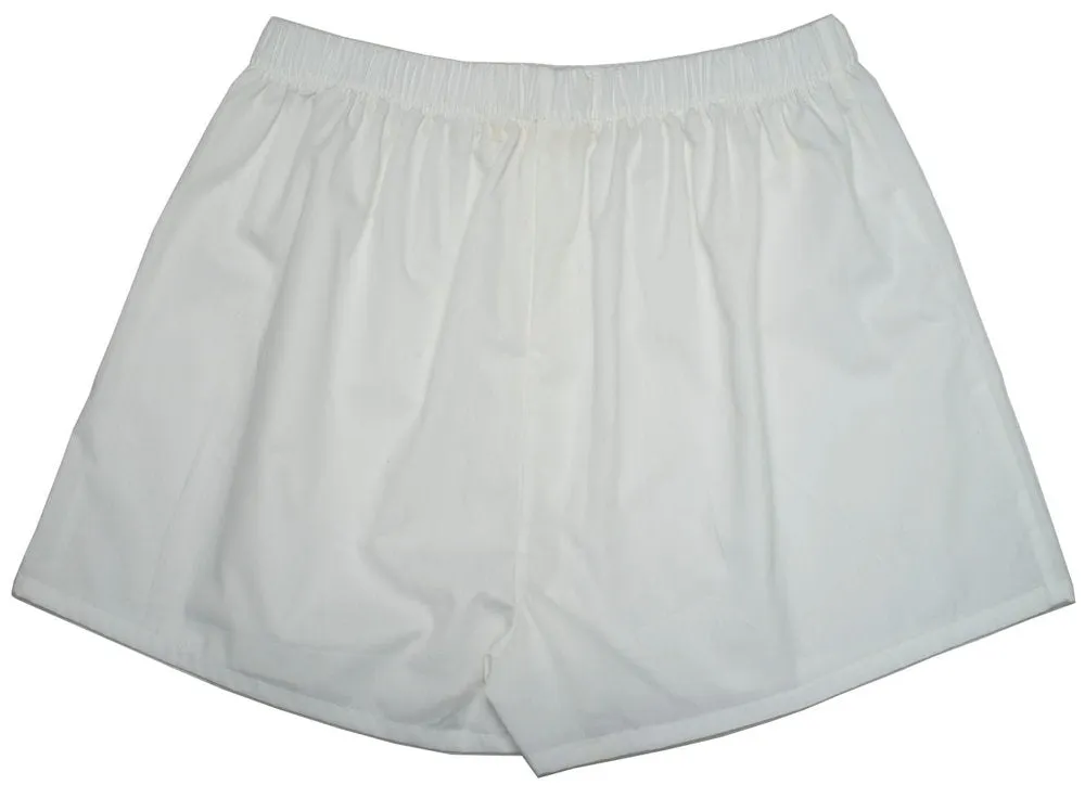 Organic Cotton Poplin Boxer in White