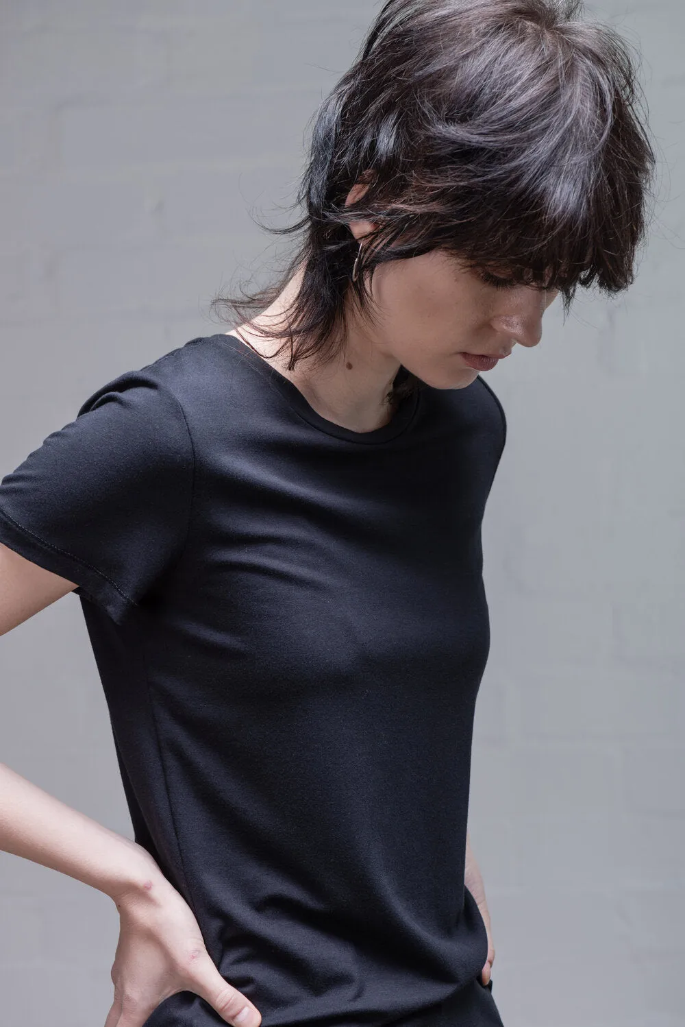 Organic Short Sleeve Bamboo T-Shirt in Black