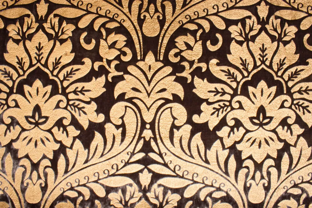 Rich Gold Laminated Brown Velvet