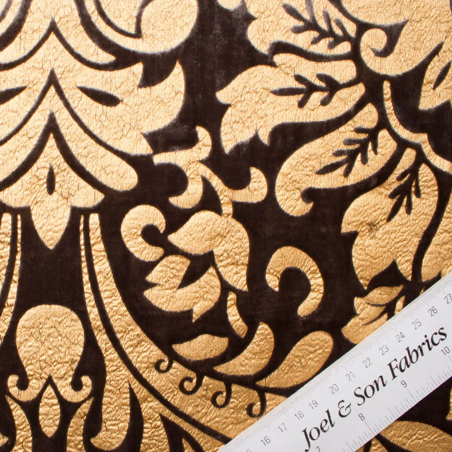 Rich Gold Laminated Brown Velvet