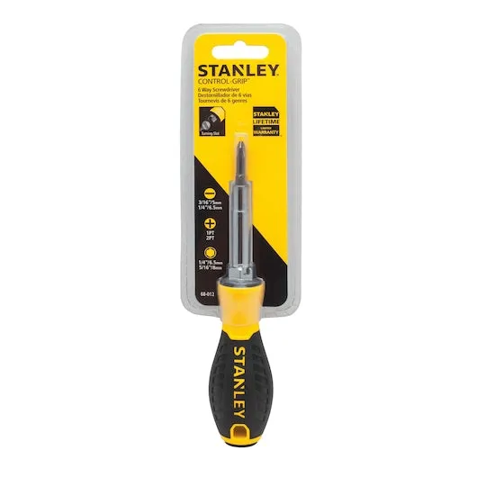 STANLEY 6-Way Quick Change Screwdriver (Yellow and Black) STHT68012-8