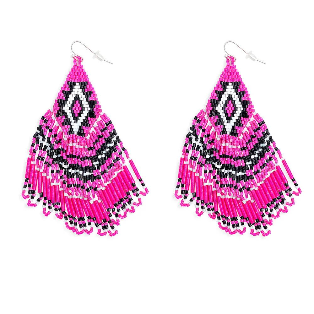 Streaming Light Earrings In Magenta