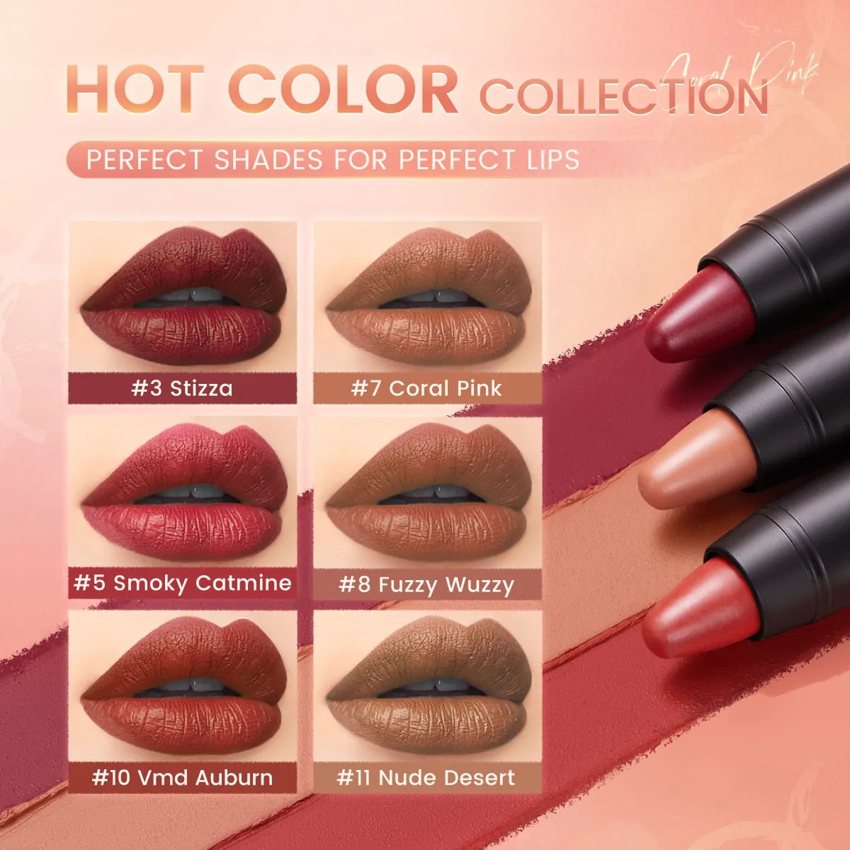 Trendy Matte Pencil Waterproof Lipstick