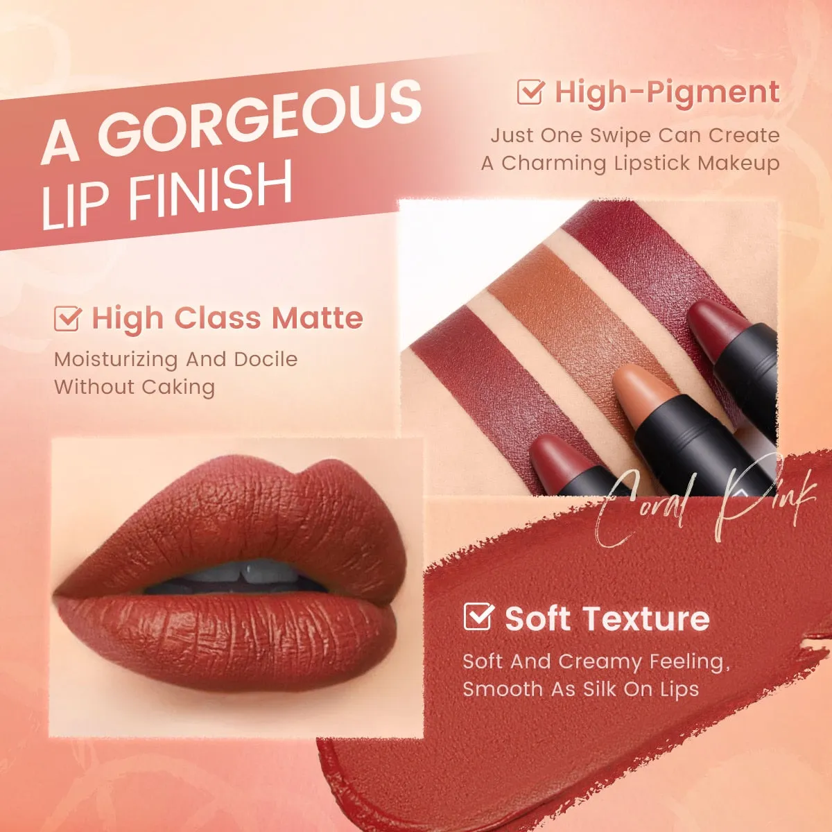 Trendy Matte Pencil Waterproof Lipstick