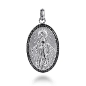 Virgin Mary Black Spinel Halo Pendant