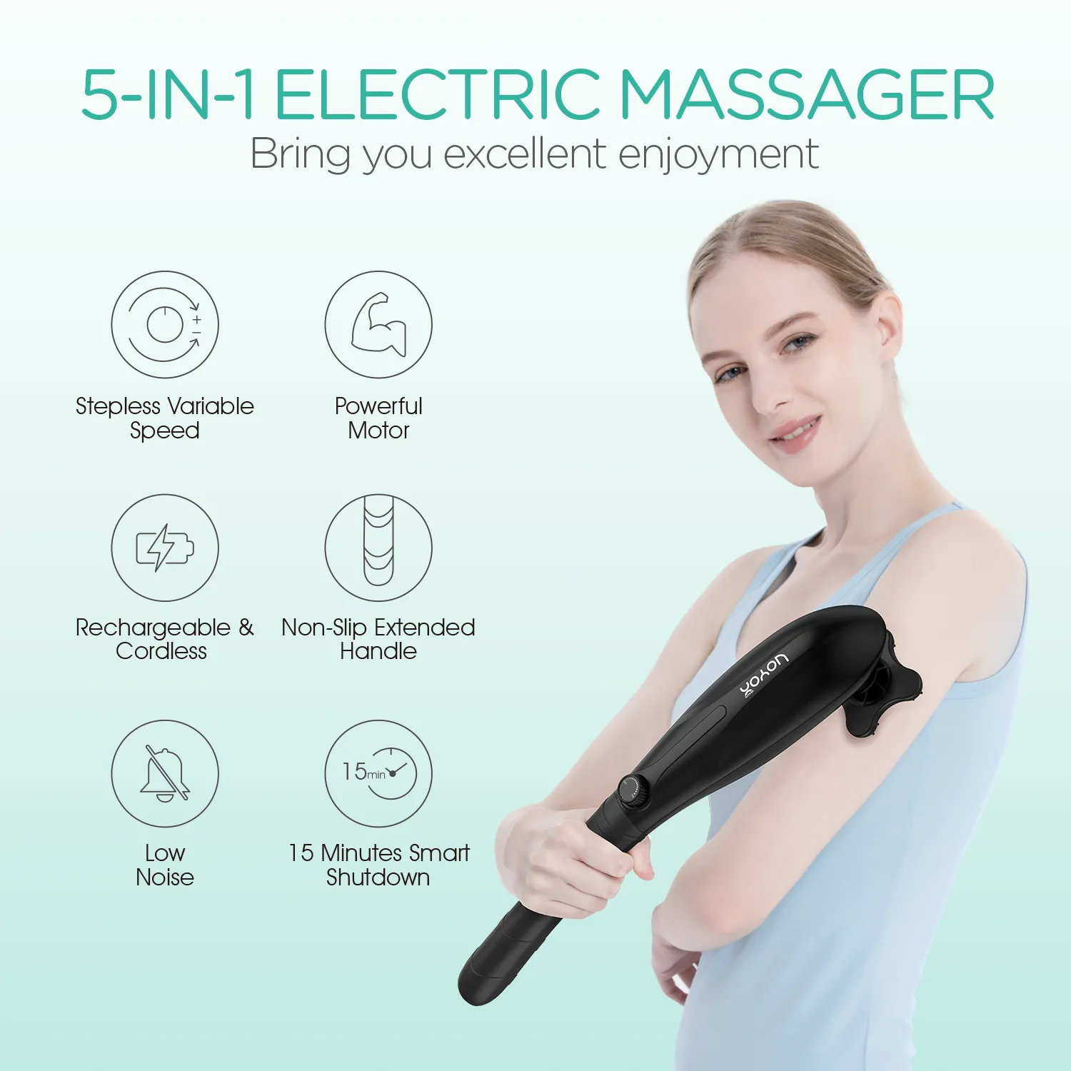 VOYOR-HEALTH Cordless Long Handle Percussion Massager MH560